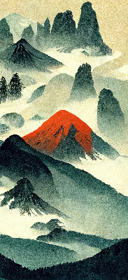 Store enrouleur Montagnes dans le brouillard