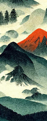 Store enrouleur Montagnes dans le brouillard