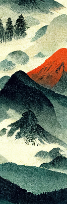 Store enrouleur Montagnes dans le brouillard