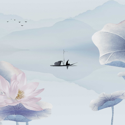 Store intérieur Un pêcheur sur un bateau