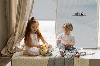 Store intérieur Un pêcheur sur un bateau