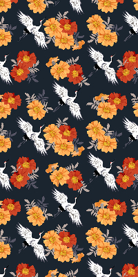 Store enrouleur Fleurs et grues