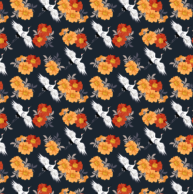 Store enrouleur Fleurs et grues