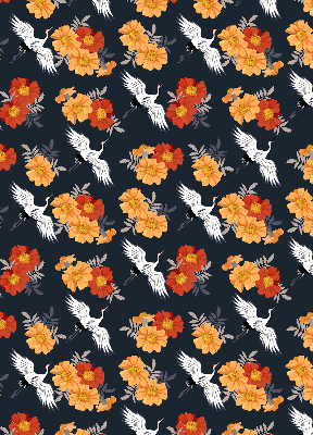 Store enrouleur Fleurs et grues