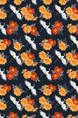 Store enrouleur Fleurs et grues