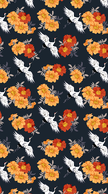 Store enrouleur Fleurs et grues