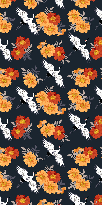 Store enrouleur Fleurs et grues