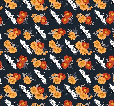 Store enrouleur Fleurs et grues