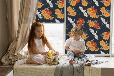 Store enrouleur Fleurs et grues