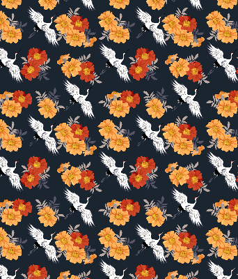 Store enrouleur Fleurs et grues