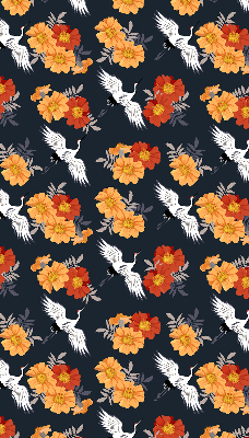 Store enrouleur Fleurs et grues