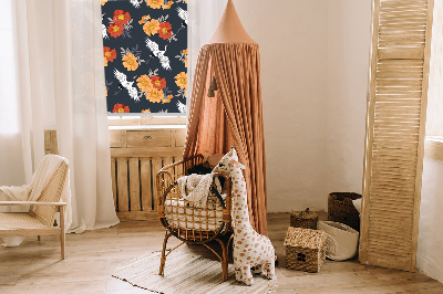 Store enrouleur Fleurs et grues