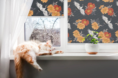 Store enrouleur Fleurs et grues