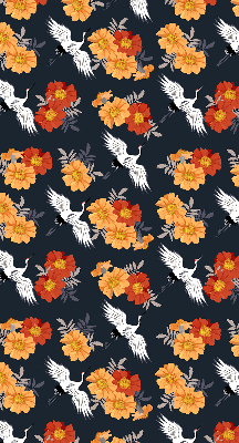 Store enrouleur Fleurs et grues