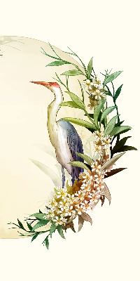 Store intérieur Une grue dans un cercle de verdure