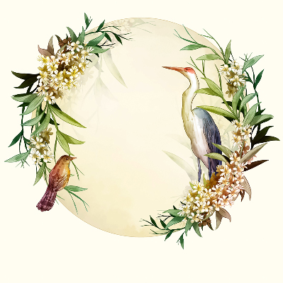 Store intérieur Une grue dans un cercle de verdure