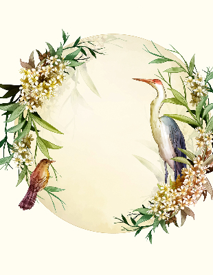 Store intérieur Une grue dans un cercle de verdure