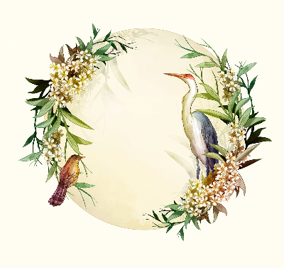 Store intérieur Une grue dans un cercle de verdure