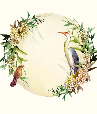 Store intérieur Une grue dans un cercle de verdure