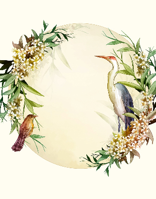 Store intérieur Une grue dans un cercle de verdure