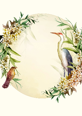 Store intérieur Une grue dans un cercle de verdure