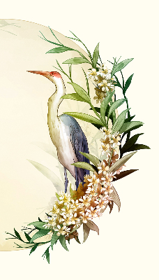 Store intérieur Une grue dans un cercle de verdure