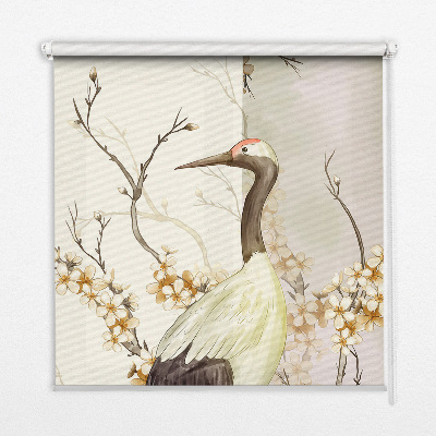 Store enrouleur Une grue dans la brousse