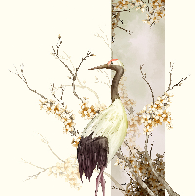 Store enrouleur Une grue dans la brousse