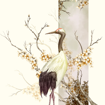 Store enrouleur Une grue dans la brousse