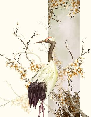 Store enrouleur Une grue dans la brousse