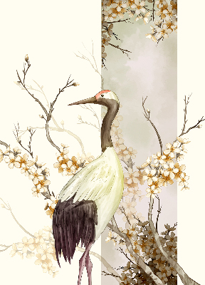 Store enrouleur Une grue dans la brousse