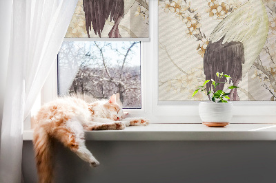 Store enrouleur Une grue dans la brousse