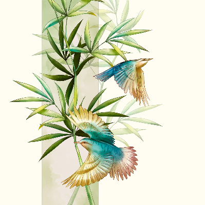 Store intérieur Oiseaux dans les feuilles