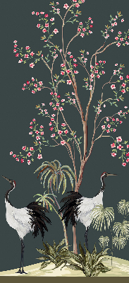 Store enrouleur Oiseaux près du rosier