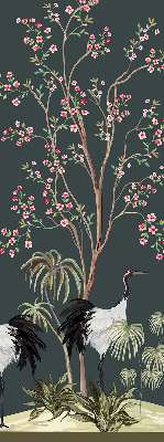 Store enrouleur Oiseaux près du rosier