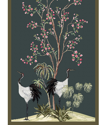 Store enrouleur Oiseaux près du rosier