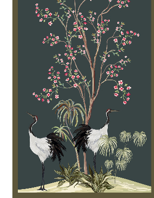 Store enrouleur Oiseaux près du rosier