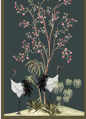 Store enrouleur Oiseaux près du rosier