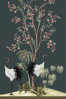 Store enrouleur Oiseaux près du rosier