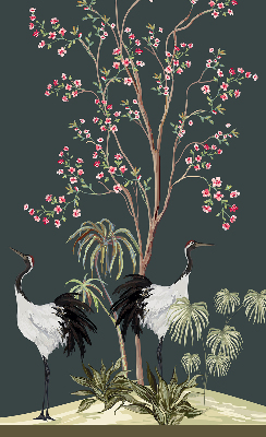 Store enrouleur Oiseaux près du rosier