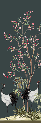 Store enrouleur Oiseaux près du rosier