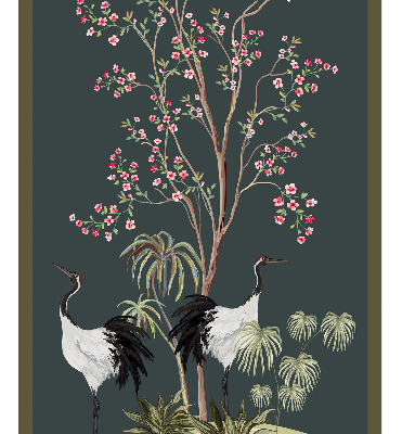 Store enrouleur Oiseaux près du rosier