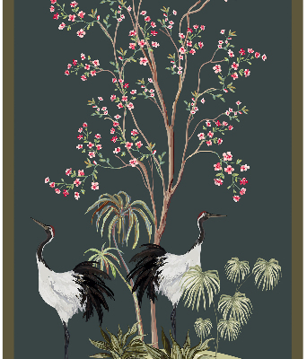 Store enrouleur Oiseaux près du rosier