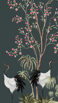 Store enrouleur Oiseaux près du rosier