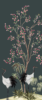 Store enrouleur Oiseaux près du rosier