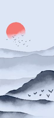 Store intérieur Montagnes dans le brouillard