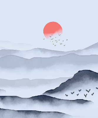 Store intérieur Montagnes dans le brouillard