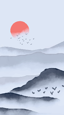 Store intérieur Montagnes dans le brouillard