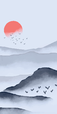 Store intérieur Montagnes dans le brouillard