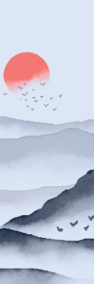 Store intérieur Montagnes dans le brouillard